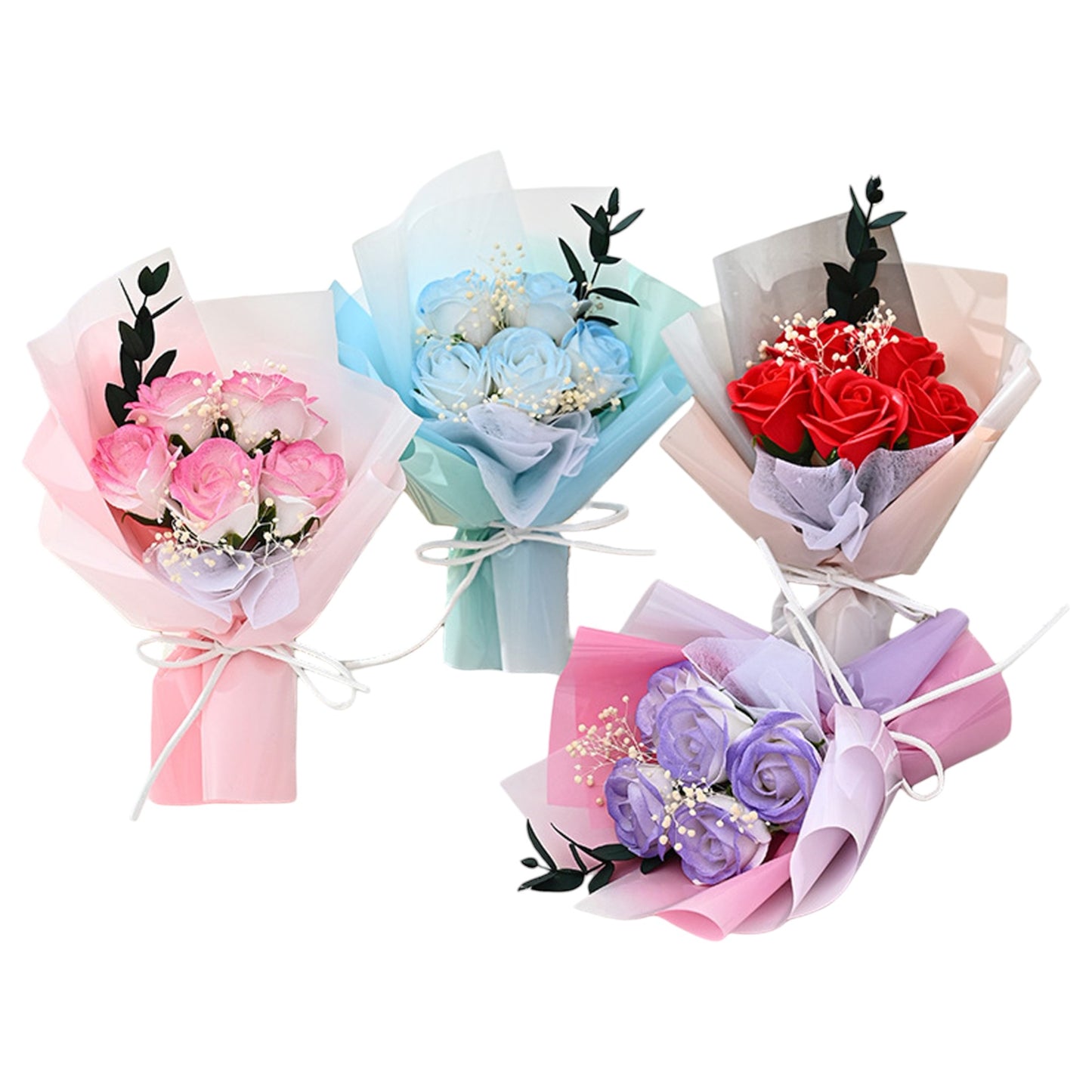 Mix Rose Short Stem Artificial Flower Bouquet FA009 (12PC)