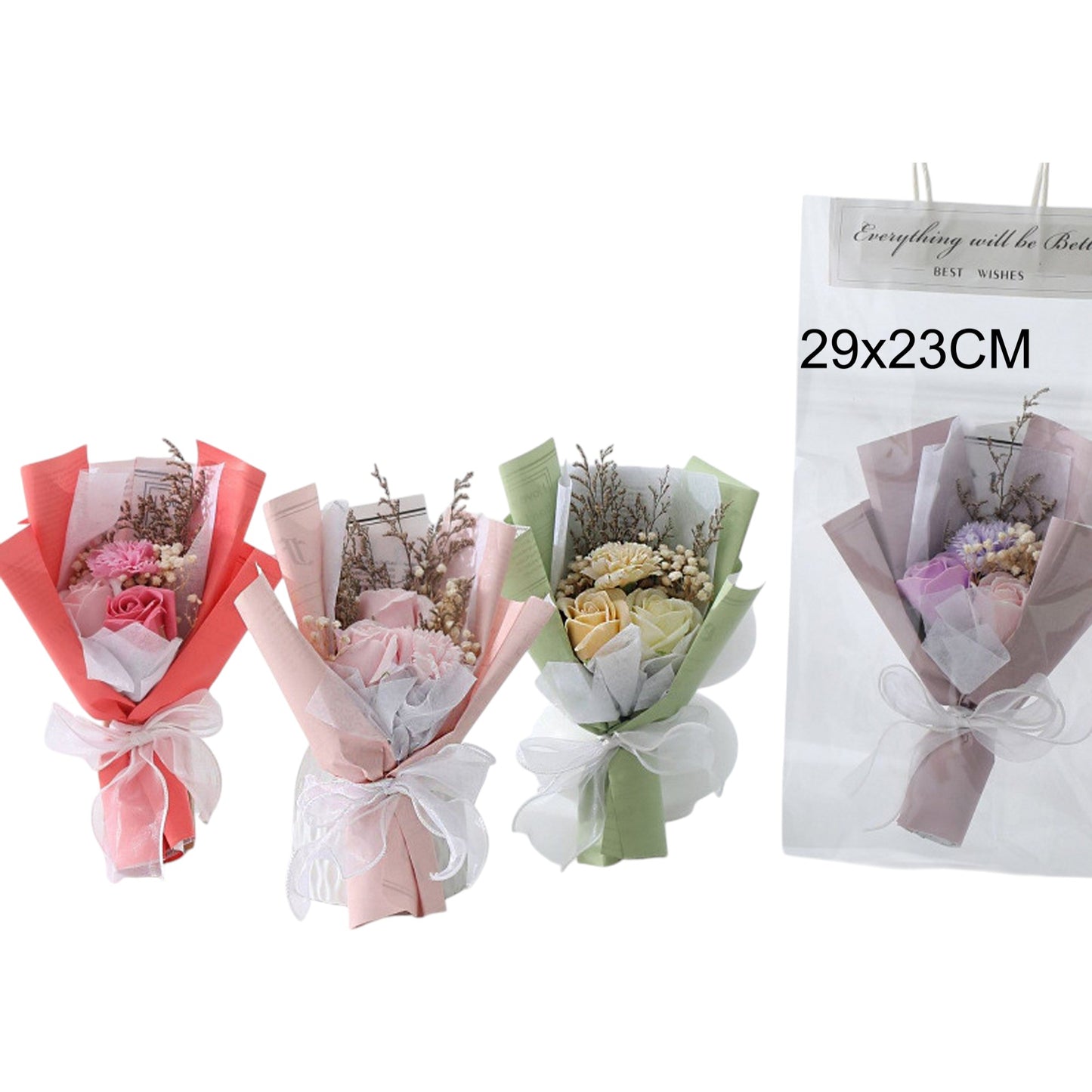Mix Rose Short Stem Artificial Flower Bouquet FA010-C (12PC)
