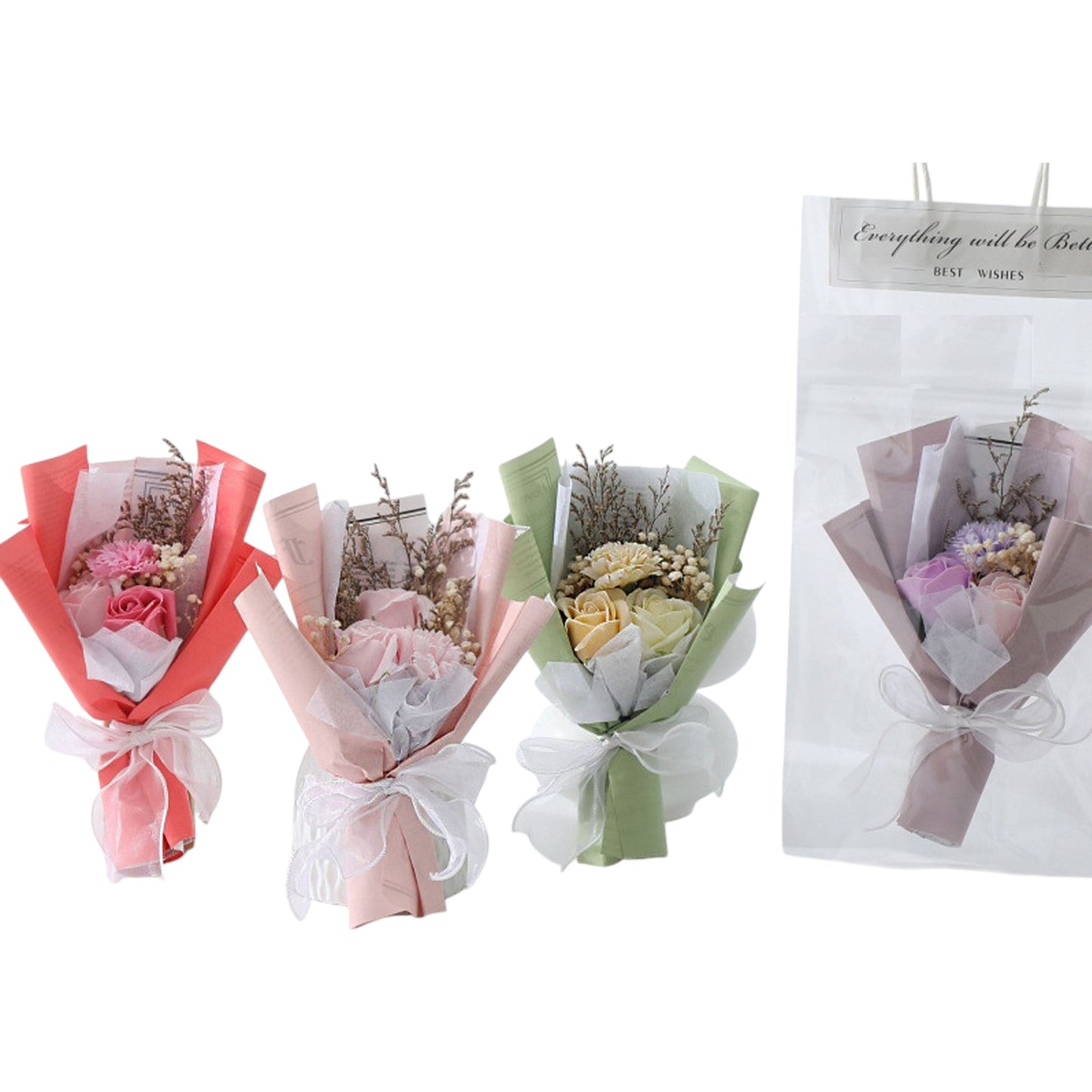 Mix Rose Short Stem Artificial Flower Bouquet FA010-C (12PC)
