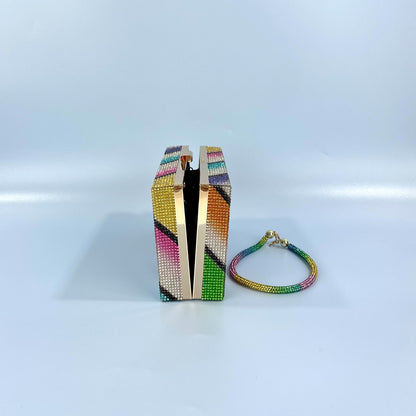 Rainbow Crystal Studded Evening Bag FB7244 (1pc)