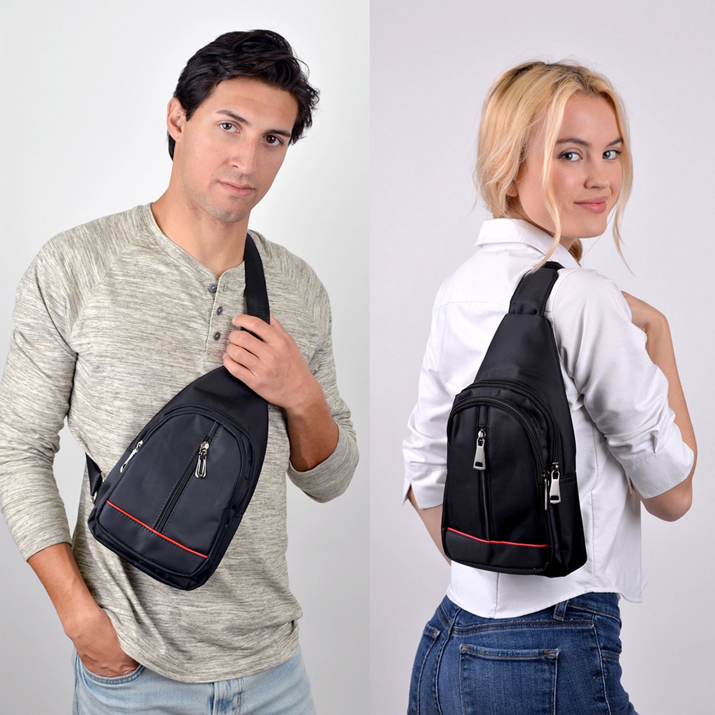 Nylon Crossbody Sling Bag FBG1822 (6PC)