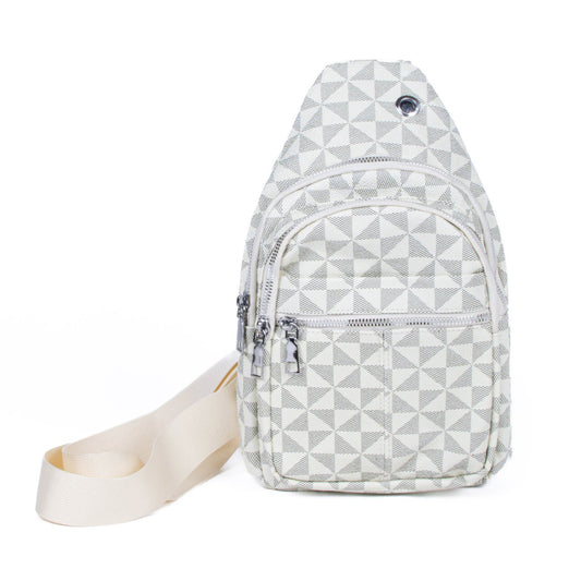 Pu Monogram Pattern Crossbody Sling Bag FBG1876 (3pc)