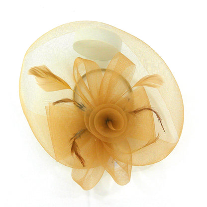 Kentucky Derby & Tea Party Flower Feather Hat FF805 (2PC)