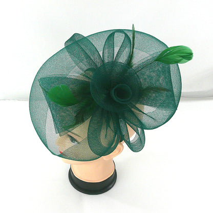 Kentucky Derby & Tea Party Flower Feather Hat FF805 (2PC)