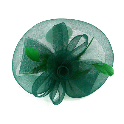 Kentucky Derby & Tea Party Flower Feather Hat FF805 (2PC)
