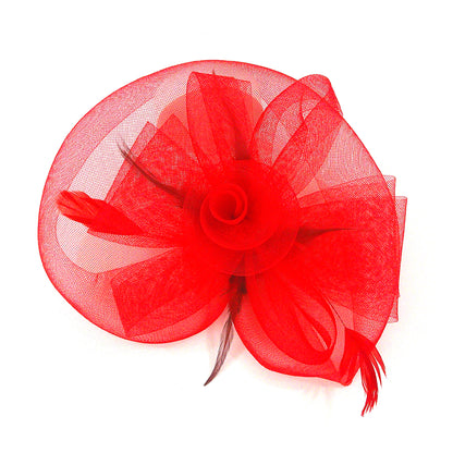 Kentucky Derby & Tea Party Flower Feather Hat FF805 (2PC)