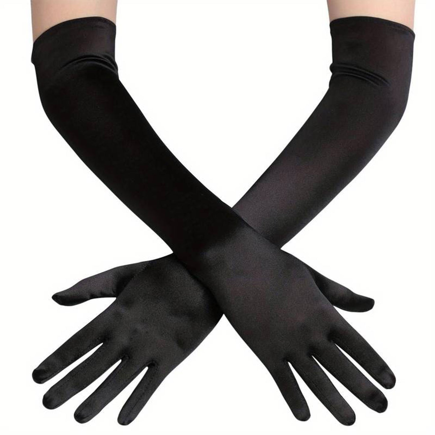 Satin 18 Inch Long Gloves FG528-12BL (6pc)