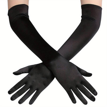 Satin 18 Inch Long Gloves FG528-12BL (6pc)