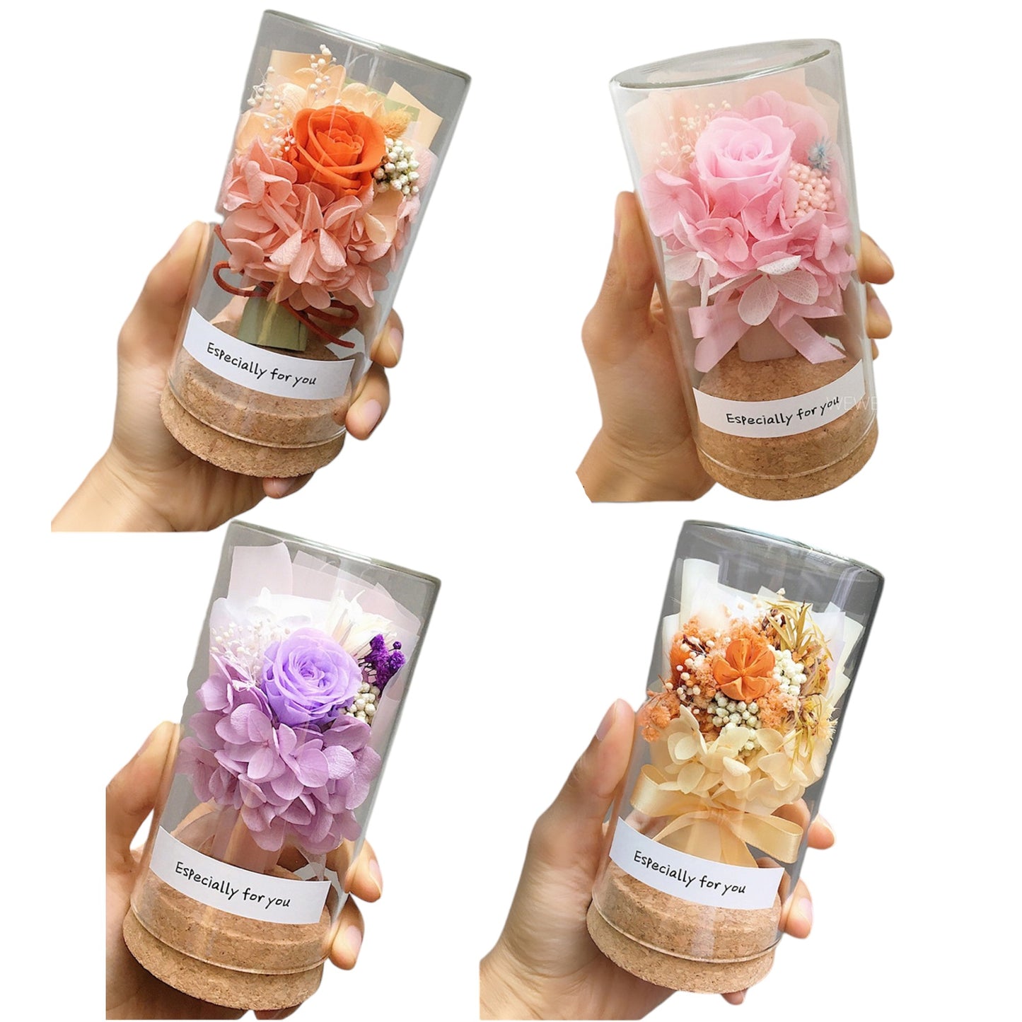 MIX ARTIFICIAL FLOWER WITH CORK BOTTOM CASE FN017 (12PC)