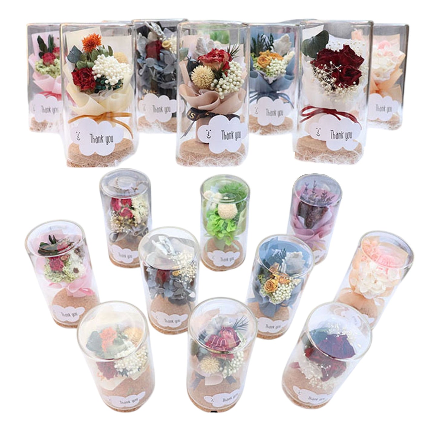 Mix Artificial Flower Bouquet With Cork Bottom Case FN019 (12PC)