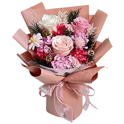 Mix Rose D.pink Artificial Flower Bouquet FN033 (1PC)