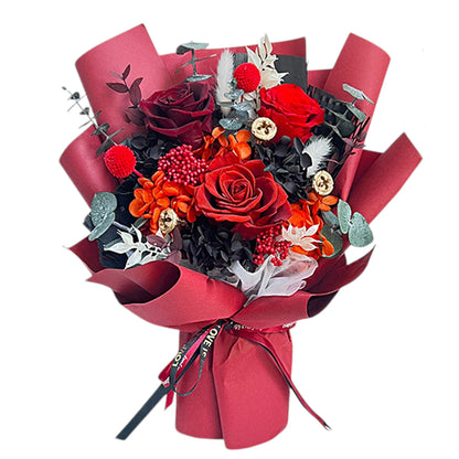 Mix Rose Red Artificial Flower Bouquet FN035 (1PC)