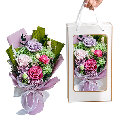 Mix Rose Lavender Artificial Flower Bouquet FN040 (1PC)