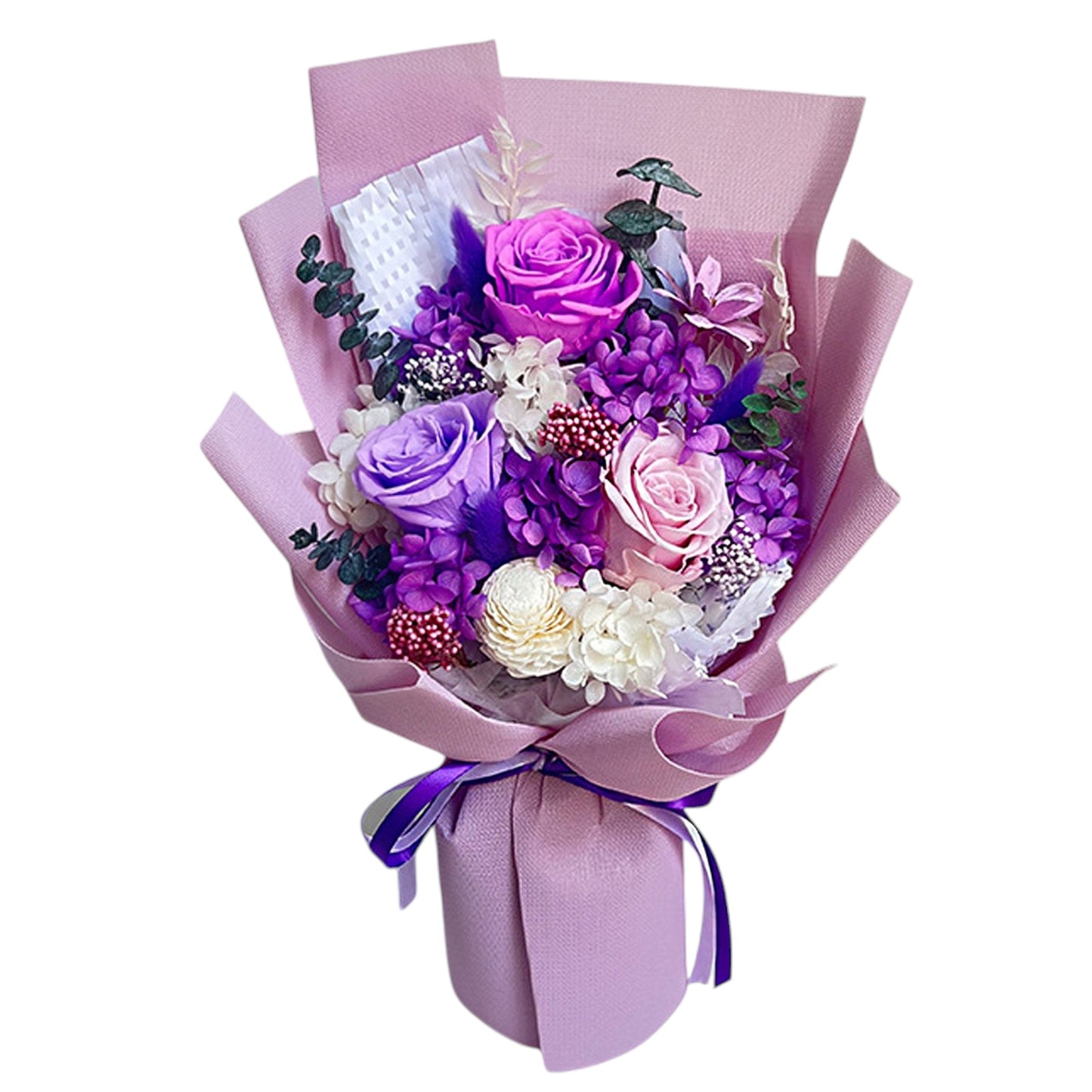 Mix Rose Purple Artificial Flower Bouquet FN042 (1PC)