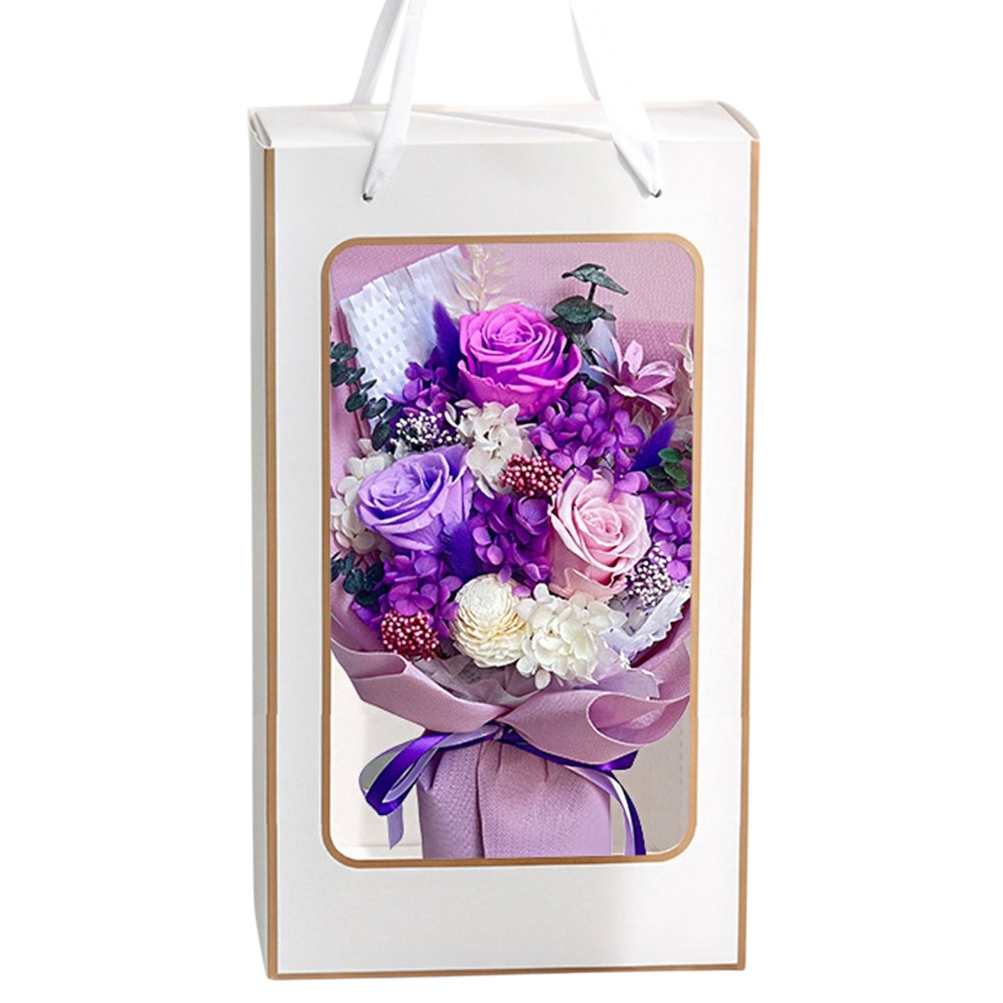 Mix Rose Purple Artificial Flower Bouquet FN042 (1PC)
