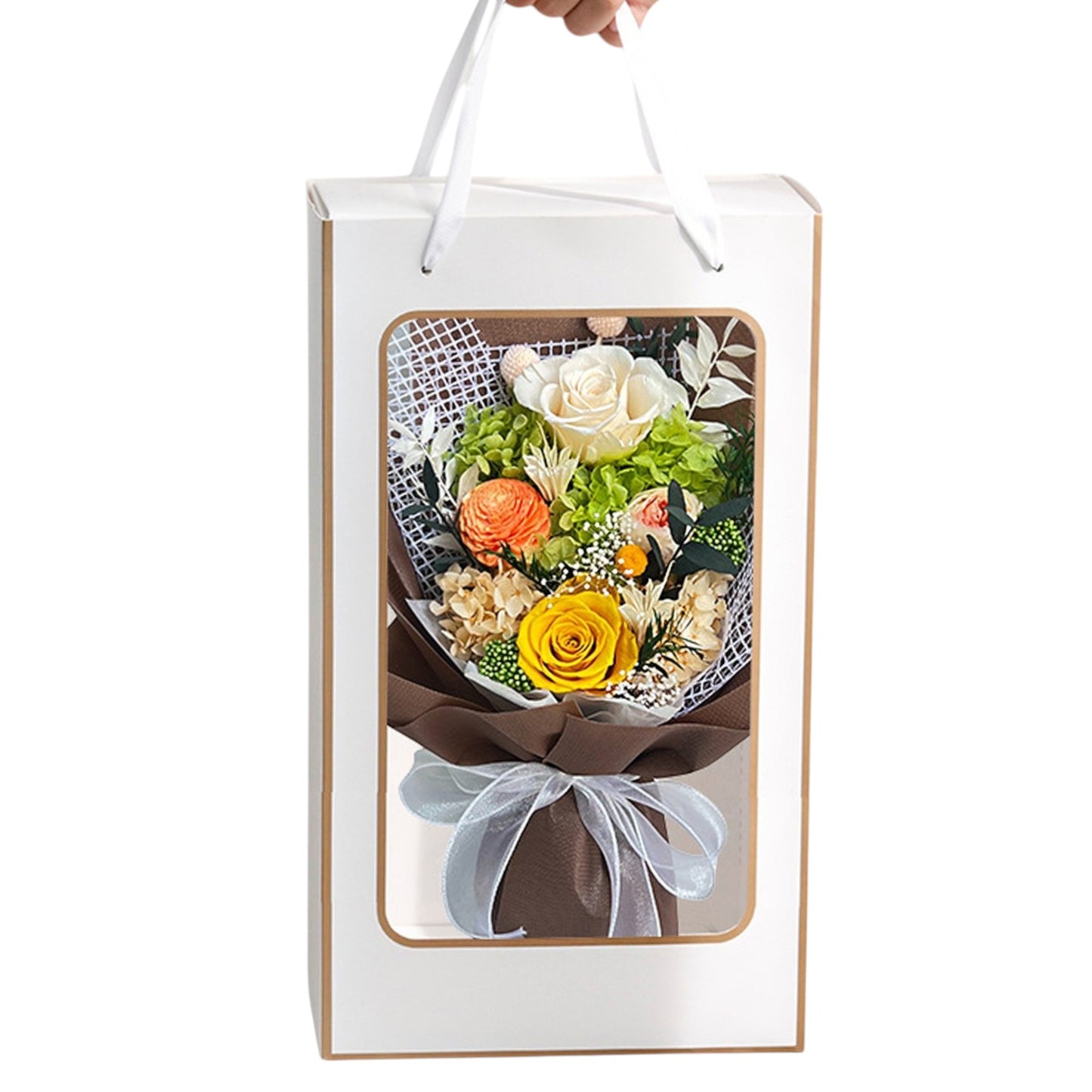 Mix Rose Brown Artificial Flower Bouquet FN043 (1PC)