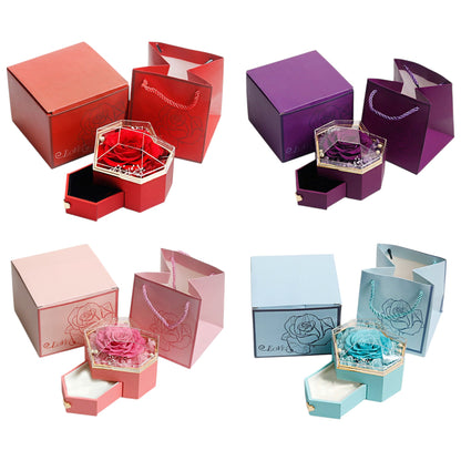 ROSE ARTIFICIAL FLOWER JEWELRY BOX WITH CASE AND BAG FN055 (1PC)
