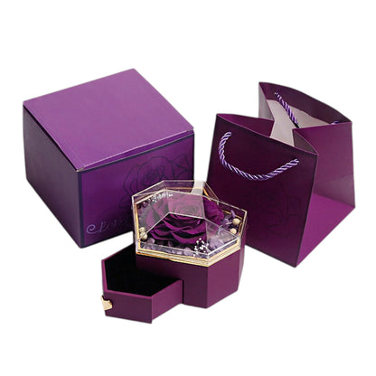 ROSE ARTIFICIAL FLOWER JEWELRY BOX WITH CASE AND BAG FN055 (1PC)