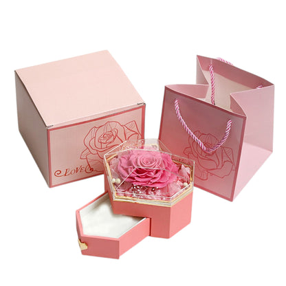 ROSE ARTIFICIAL FLOWER JEWELRY BOX WITH CASE AND BAG FN055 (1PC)