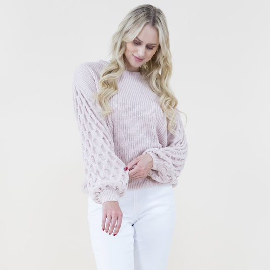 Braid Knitted Sleeves Chenille Sweater FP62504 (2PC)