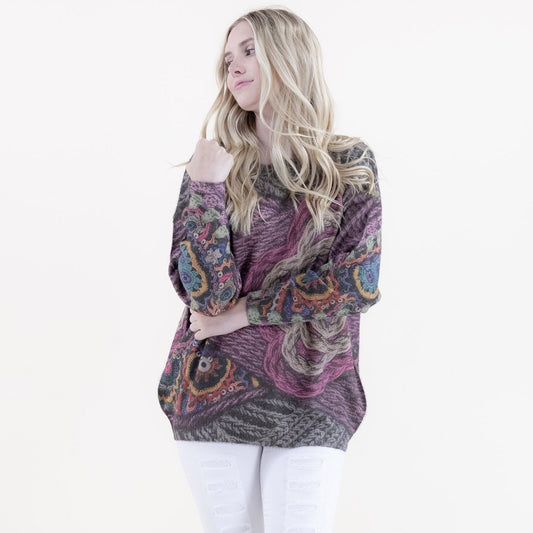 Embroidery Digitally Printed Crew Neck Sweater FP62516 (2PC)