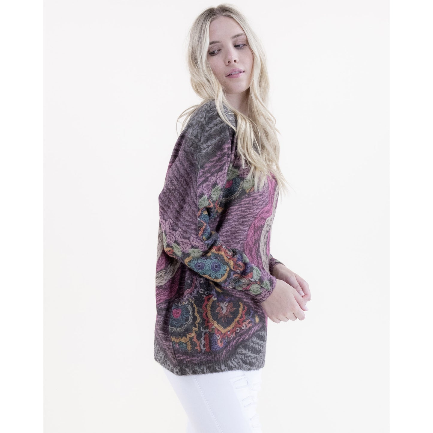 Embroidery Digitally Printed Crew Neck Sweater FP62516 (2PC)