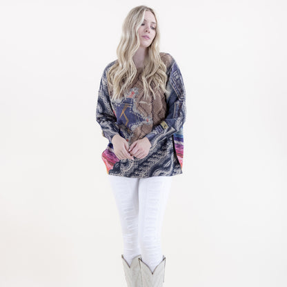 Denim Star and Knit Digitally Printed Crew Neck Sweater FP62517 (2PC)