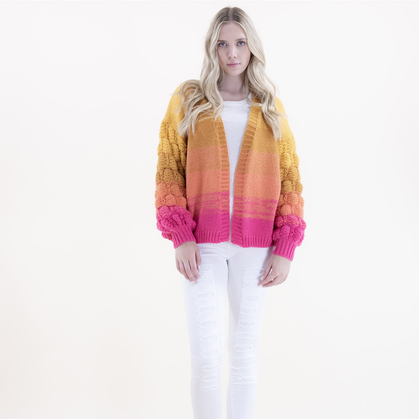 Scales Pattern Gradient Cardigan FP63069 (2PC)