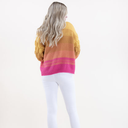 Scales Pattern Gradient Cardigan FP63069 (2PC)