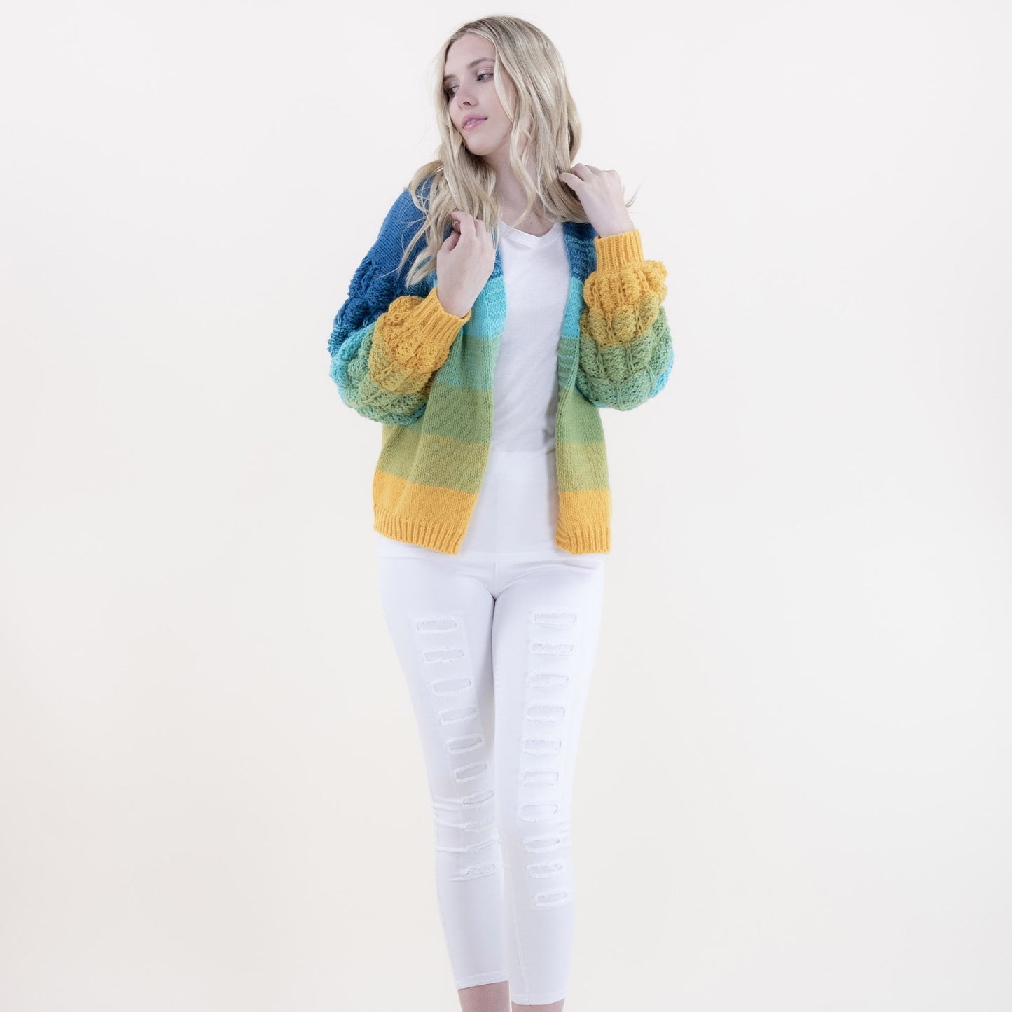 Scales Pattern Gradient Cardigan FP63069 (2PC)
