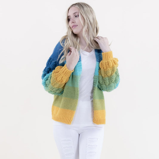 Scales Pattern Gradient Cardigan FP63069 (2PC)