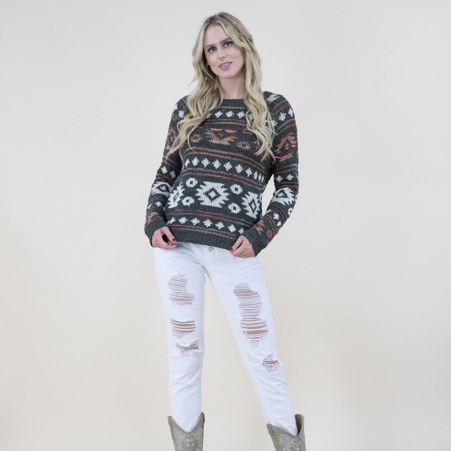 Aztec Print Sweater FP64046 (2PC)