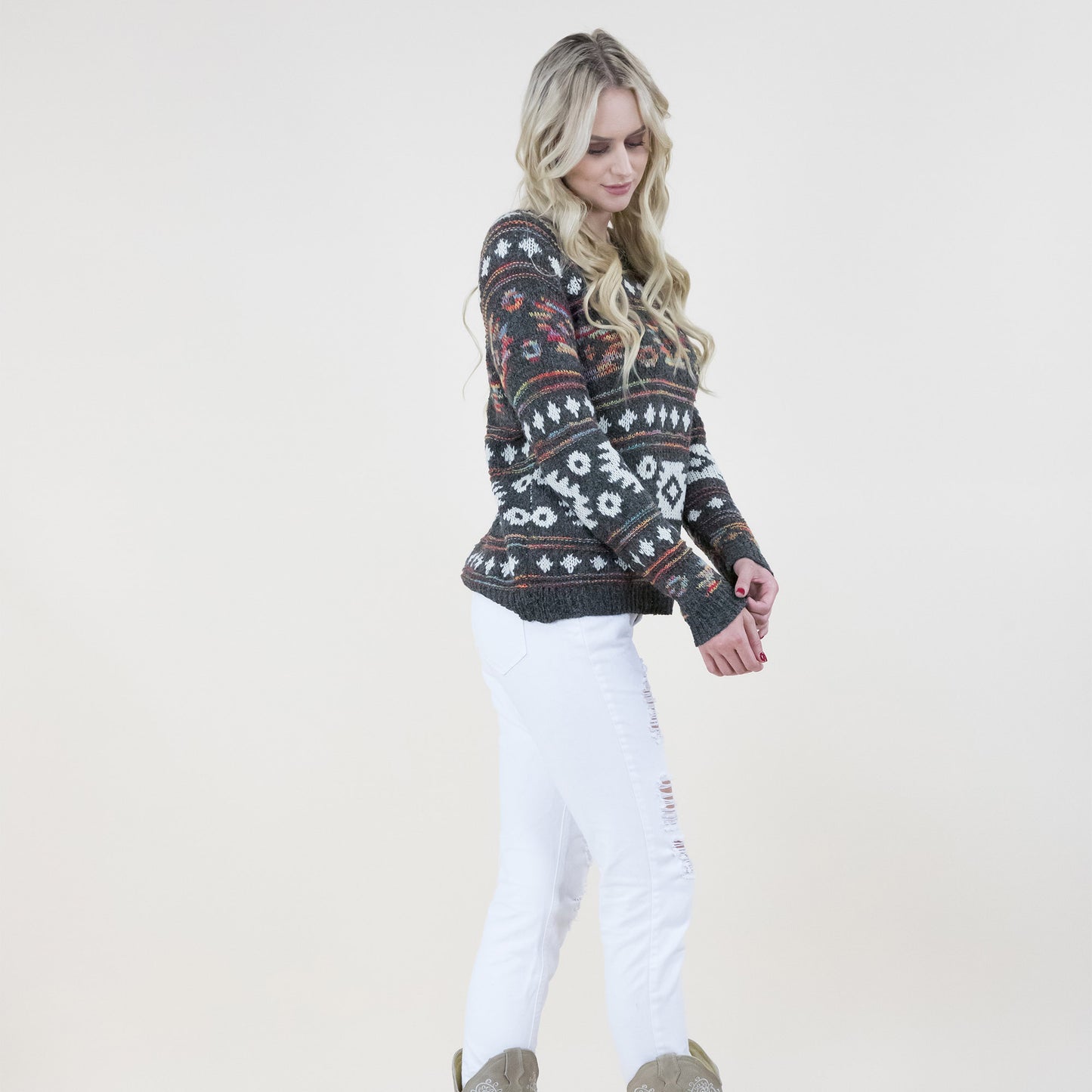 Aztec Print Sweater FP64046 (2PC)