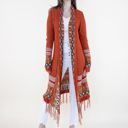 Tirbal Fringed Long Cardigan FP64097 (2PC)