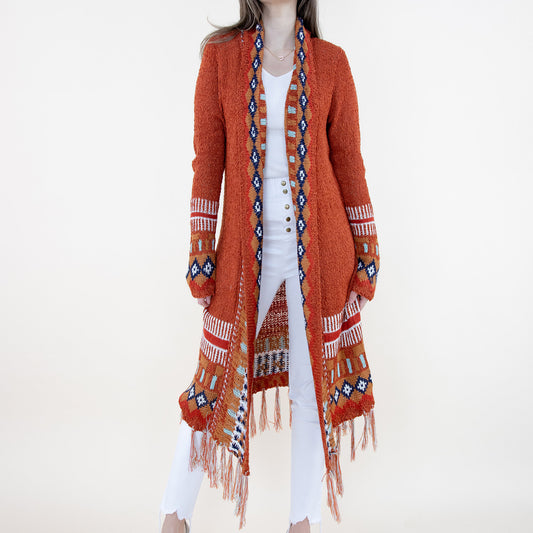 Tirbal Fringed Long Cardigan FP64097 (2PC)