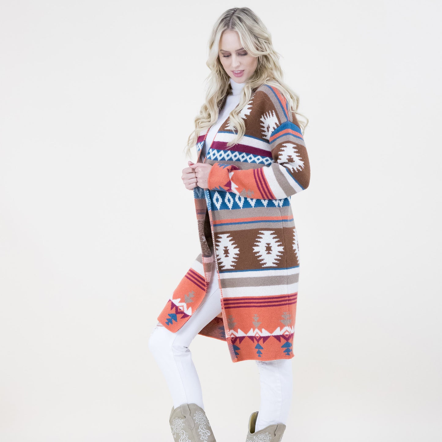 Tribal Sectional Block Pattern Cardigan FP64112 (2PC)