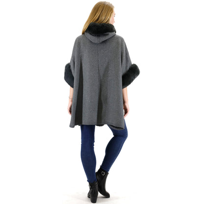 FUR HOODIE SHAWL P183 (3PC)