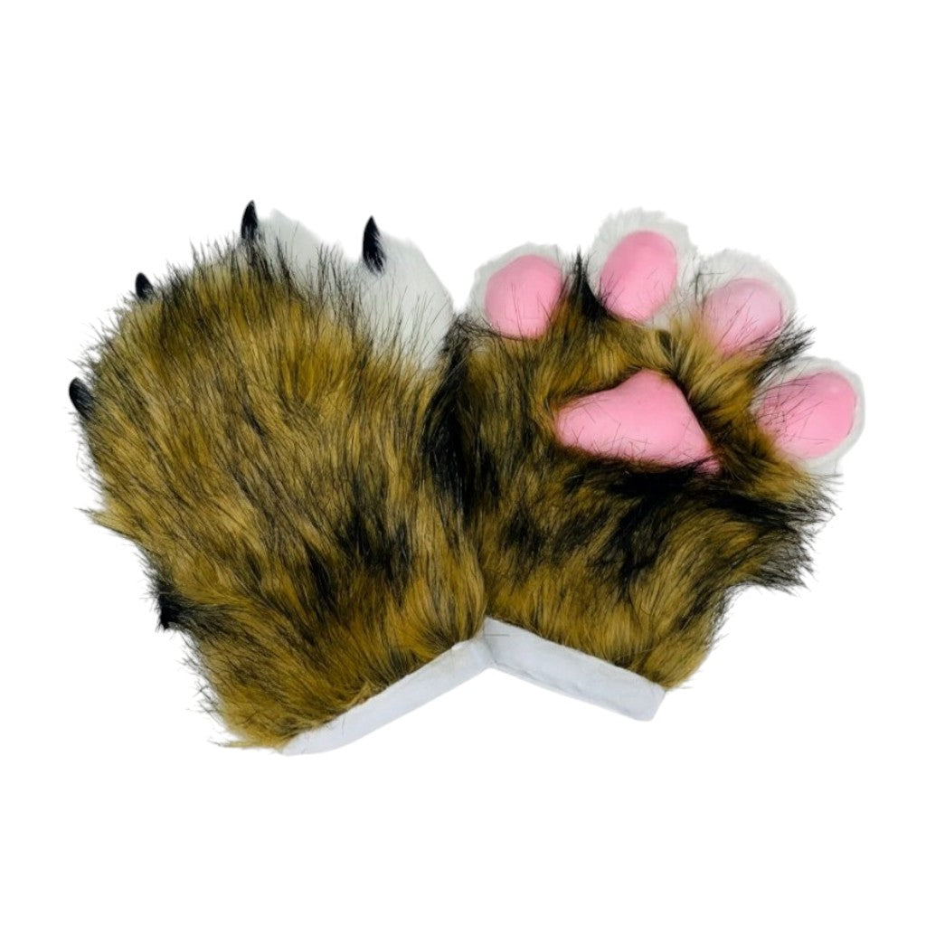 Faux Fur Cat Paws Furry Gloves Animal Mittens GE5829-1 (12PAIR)