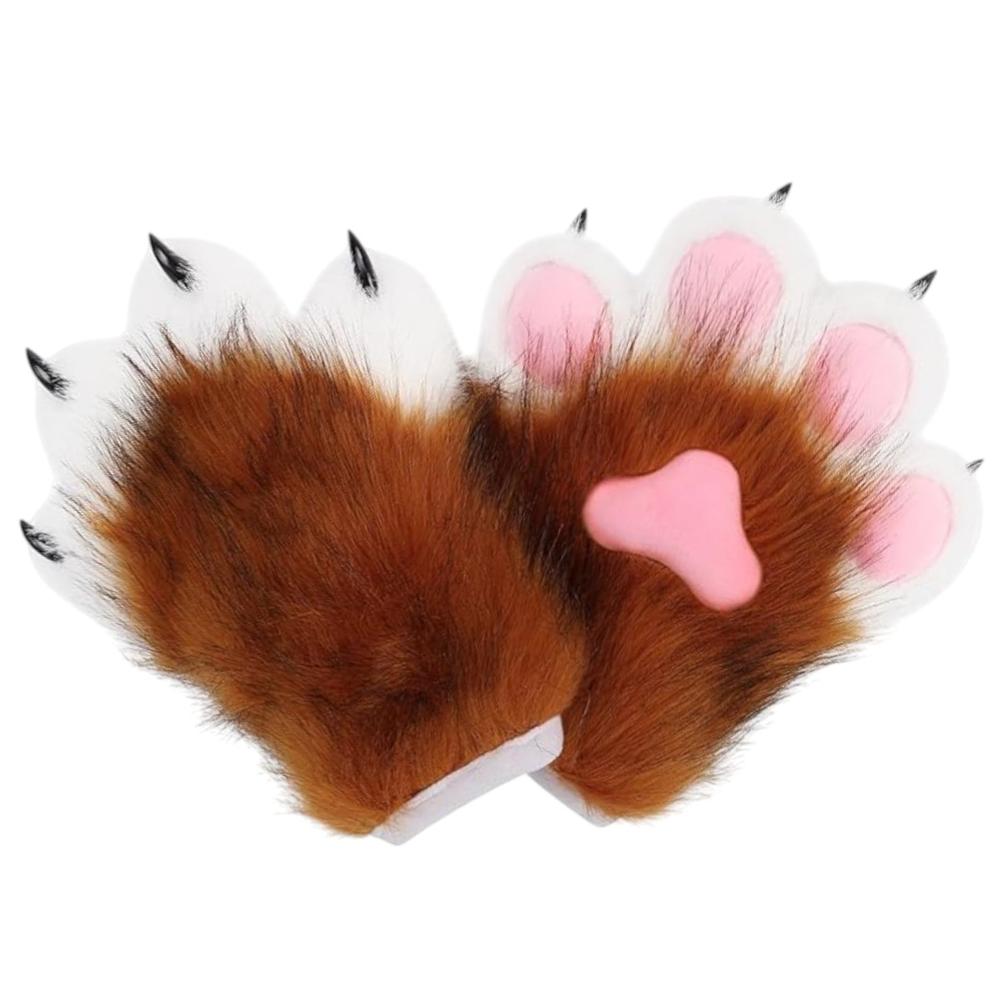Faux Fur Cat Paws Furry Gloves Animal Mittens GE5829-1 (12PAIR)