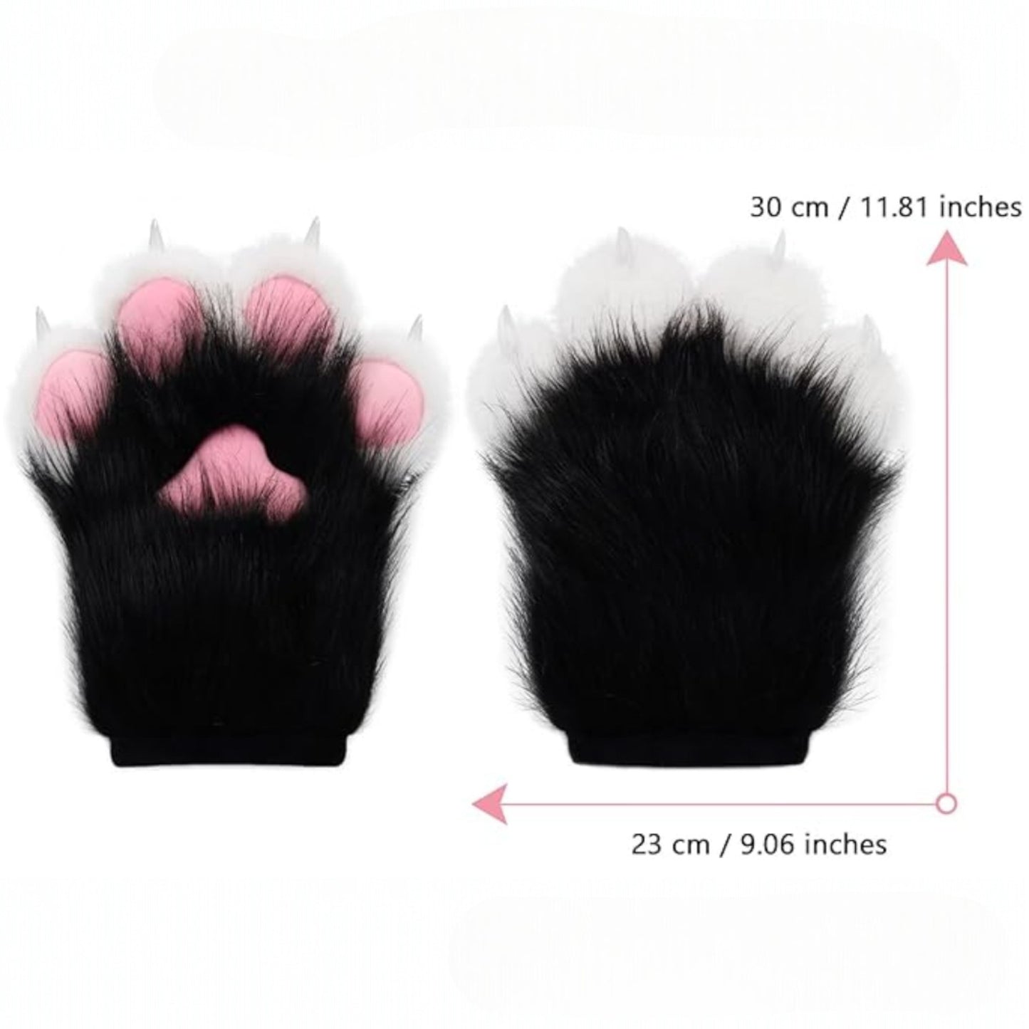 Faux Fur Cat Paws Furry Gloves Animal Mittens GE5829-1 (12PAIR)
