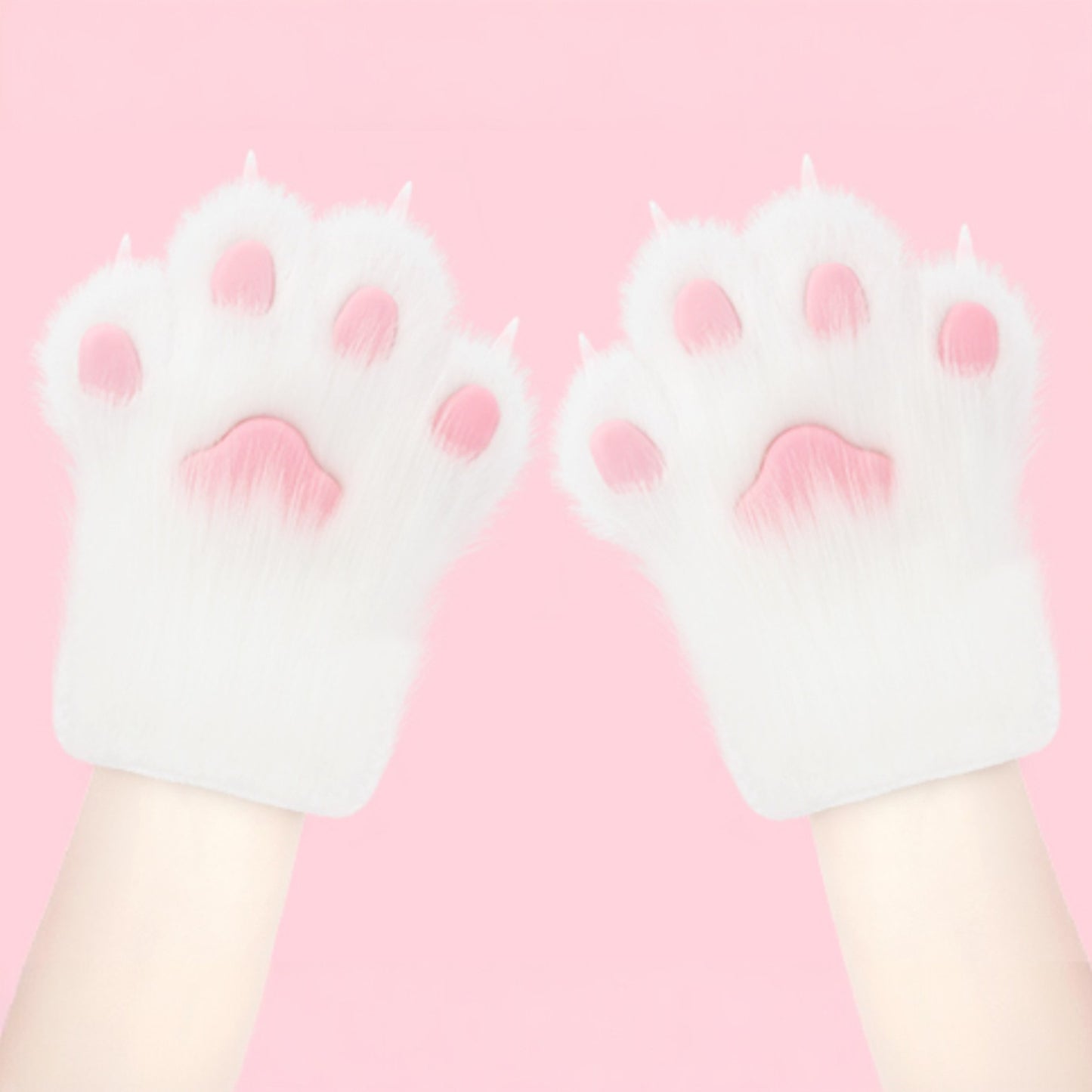 Faux Fur Cat Paws Furry Gloves Animal Mittens GE5829-1 (12PAIR)