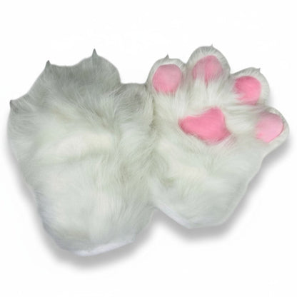 Faux Fur Cat Paws Furry Gloves Animal Mittens GE5829-1 (12PAIR)