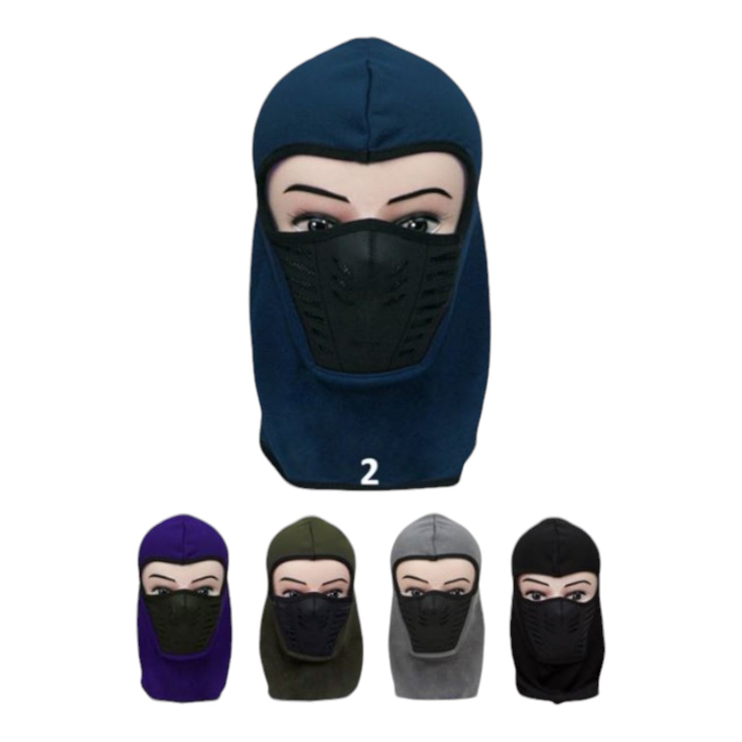Mix Color Fur Lining Face Cover H021-2 (12PC)
