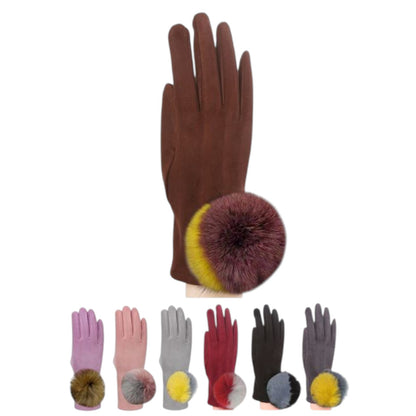 WOMEN'S POM POM GLOVES 161. (12PAIR)