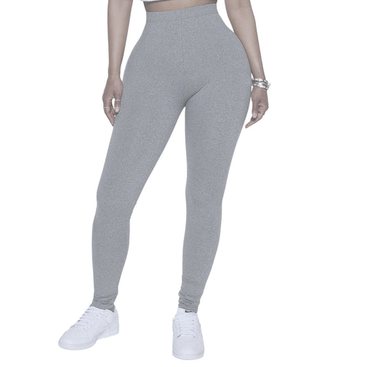 Elasticized Waistband Grey Leggings LGR4 (6PC)
