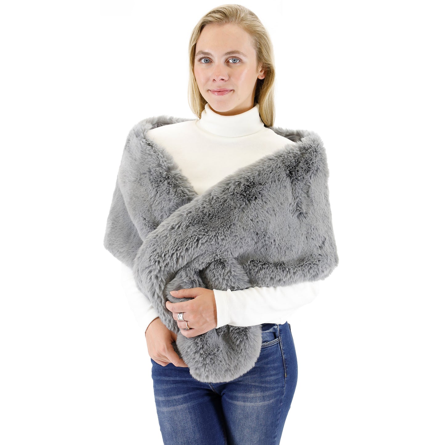 MINK FUR SHAWL WIDE P3735 (3PC)