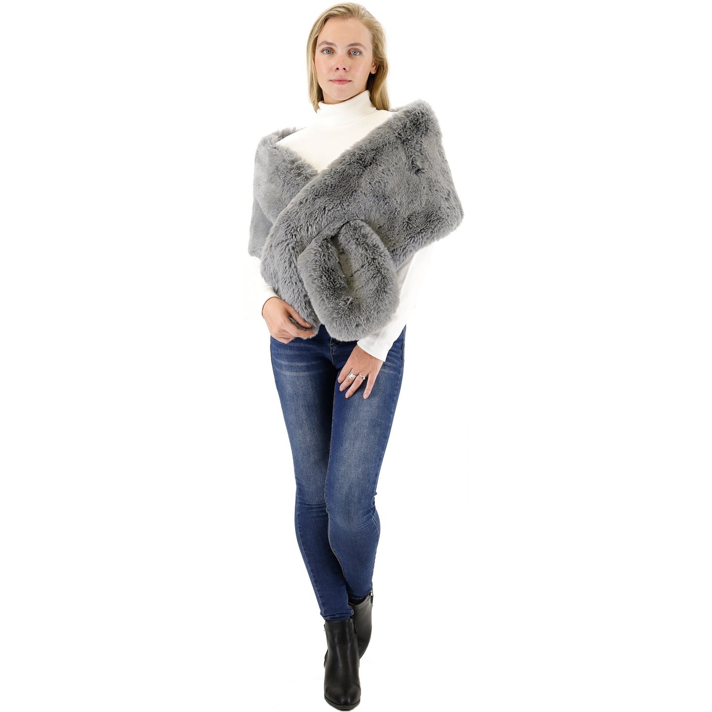 MINK FUR SHAWL WIDE P3735 (3PC)