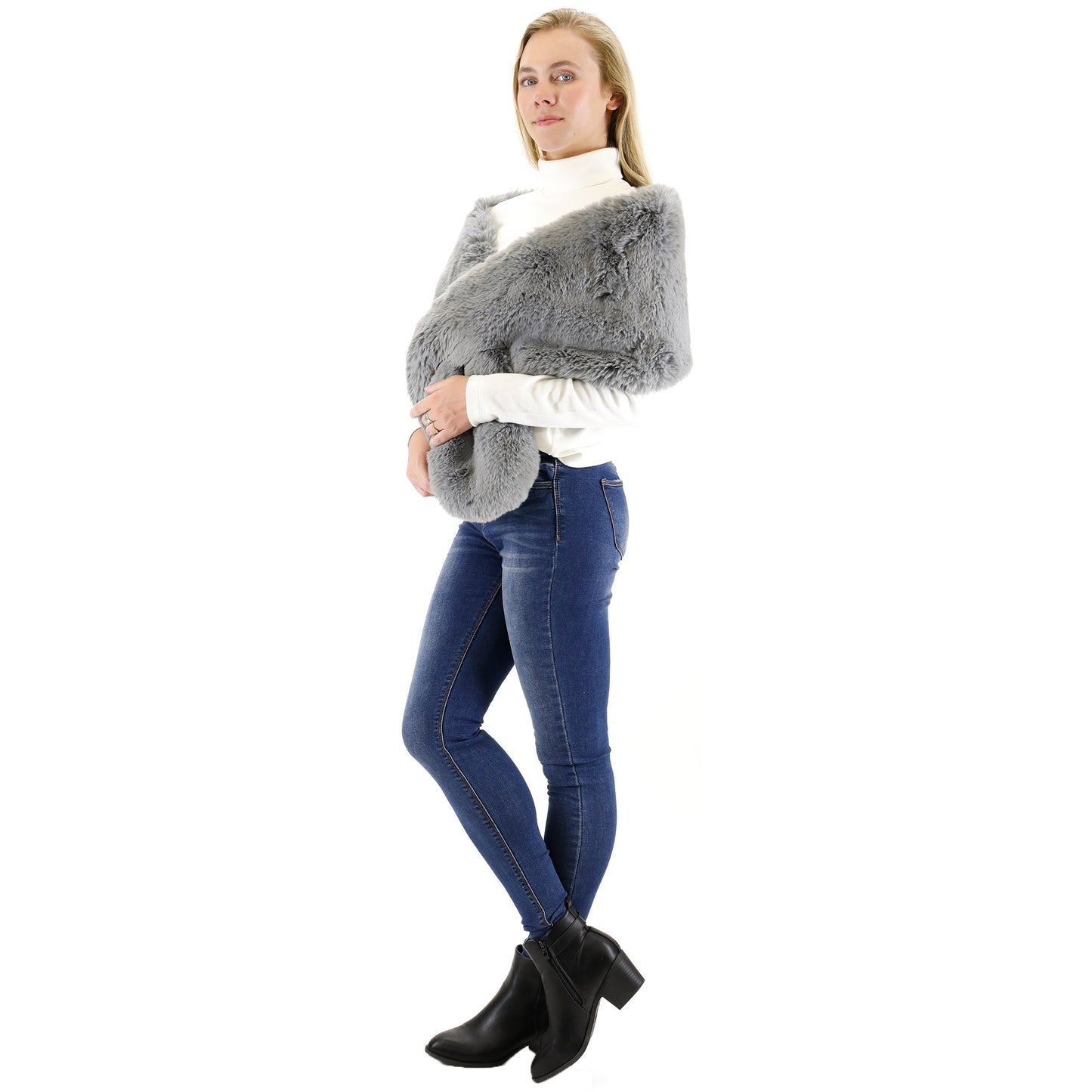 MINK FUR SHAWL WIDE P3735 (3PC)