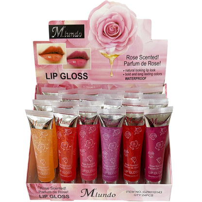 MIUNDO ROSE SCENTED LIP GLOSS GZ8010143 (24PC)