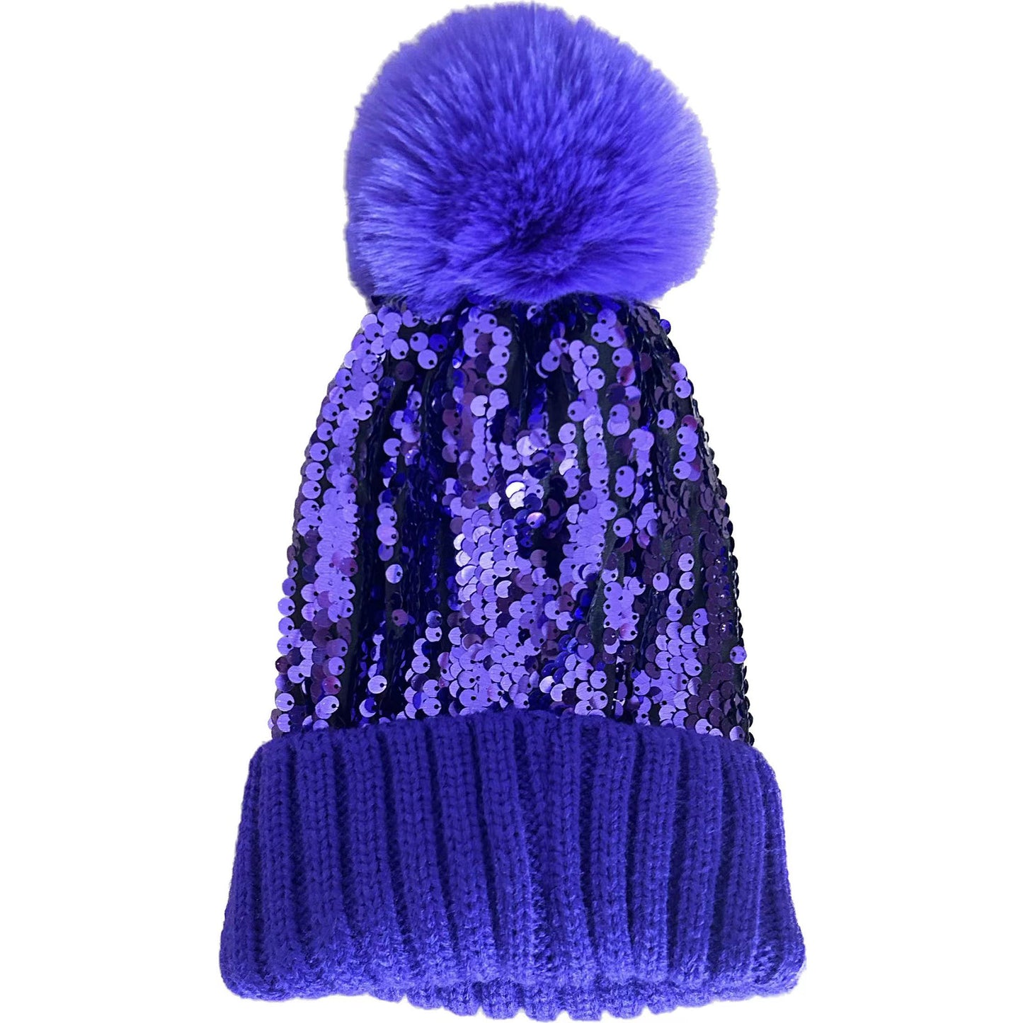 Pom Pom Sequin Beanie Mix HA3719-1. (12PC)